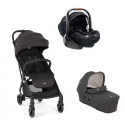 Joie Pack Trio Poussette Tourist Shale + Siège Auto I-level Recline Signature Eclipse + Nacelle Ramble Signature Xl Eclipse